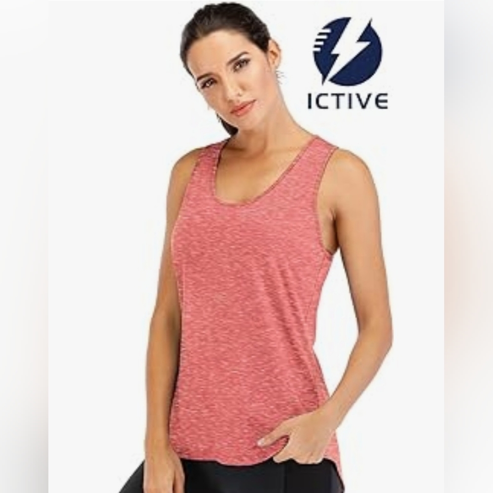NWOT Ictive Open Back Racerback Loose Fit U-Neck Workout Tank